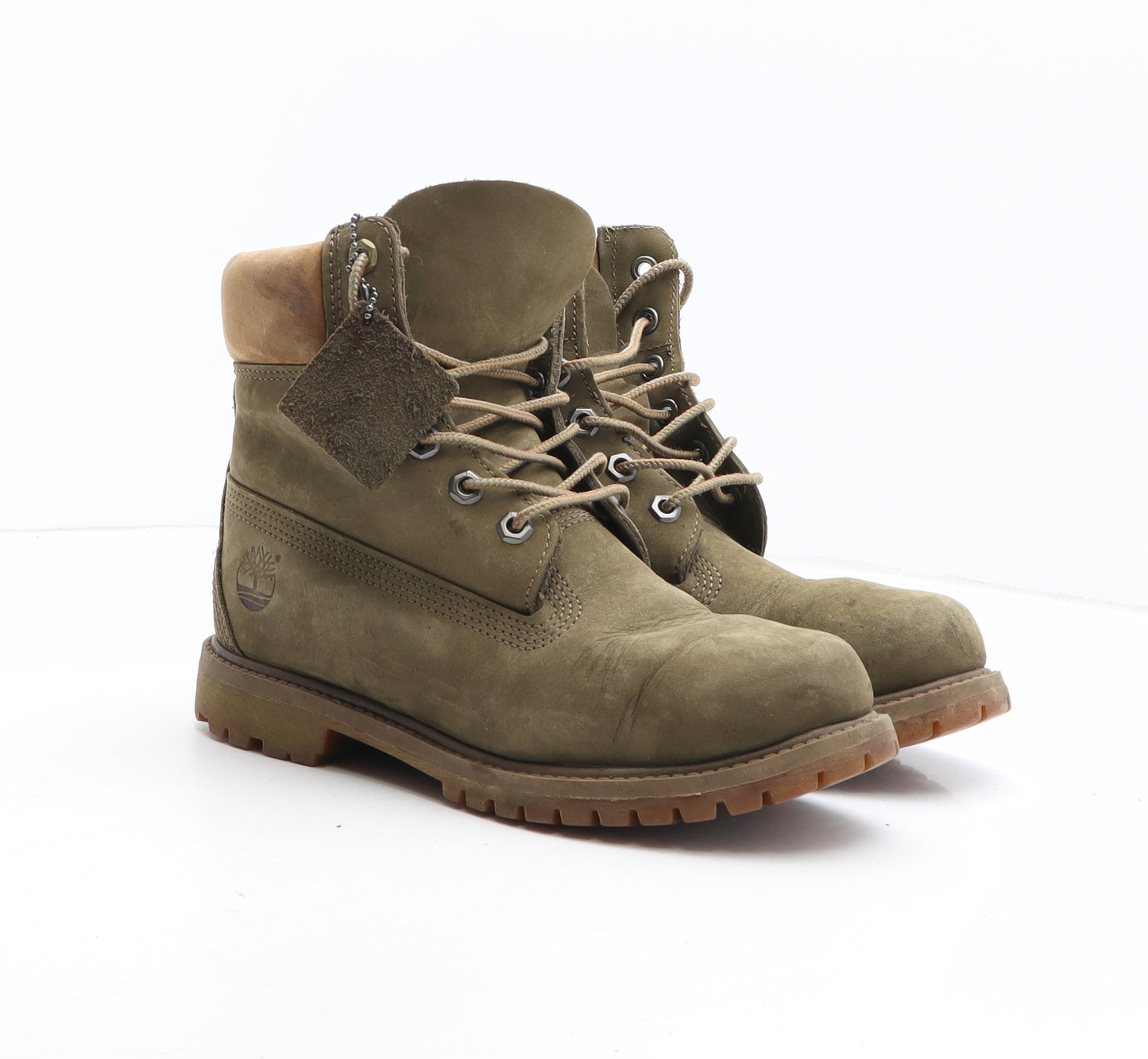 Timberland Womens Green Leather Combat Boot UK - UK Size Estimated 7