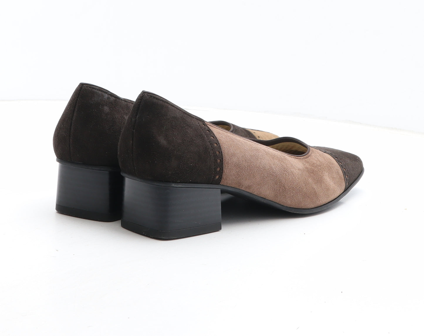 ara Womens Brown Colourblock Leather Court Heel UK