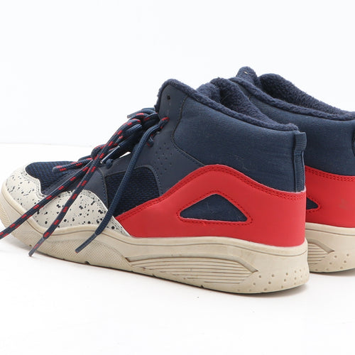 F&F Mens Blue Geometric Synthetic Trainer UK 5