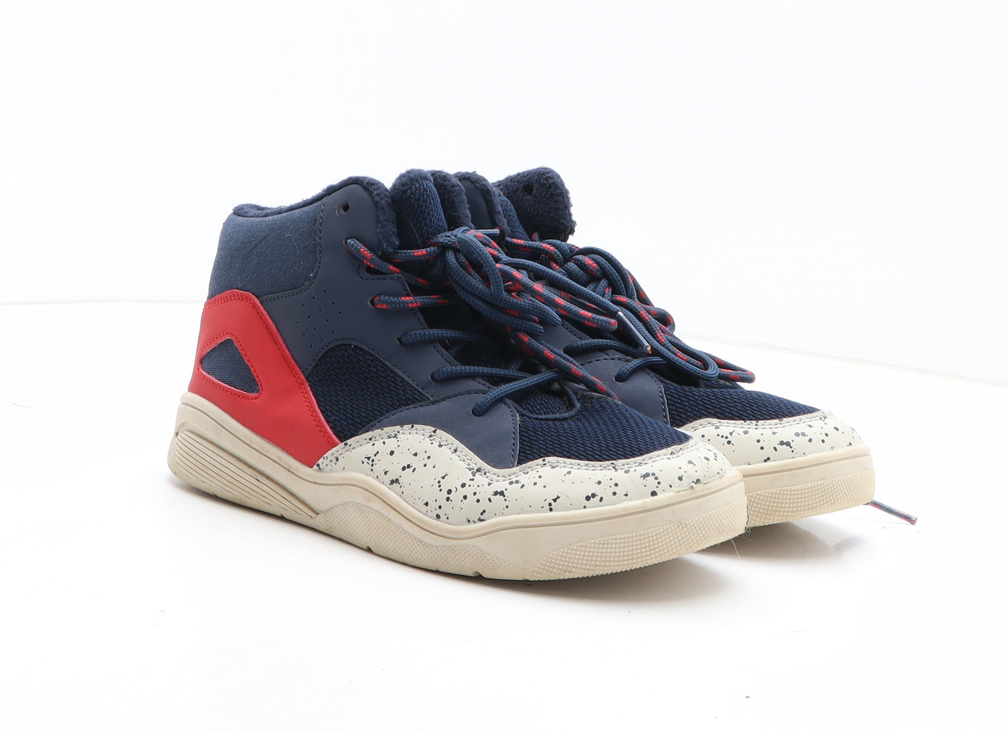 F&F Mens Blue Geometric Synthetic Trainer UK 5