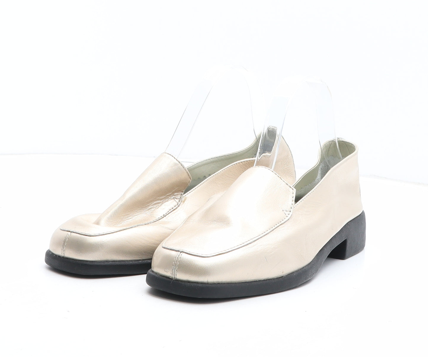 The Shoe Tailor Womens Gold Synthetic Slip On Casual UK