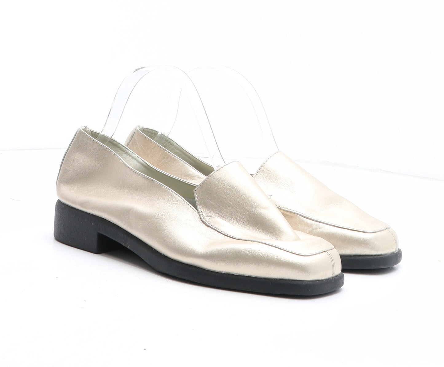 The Shoe Tailor Womens Gold Synthetic Slip On Casual UK