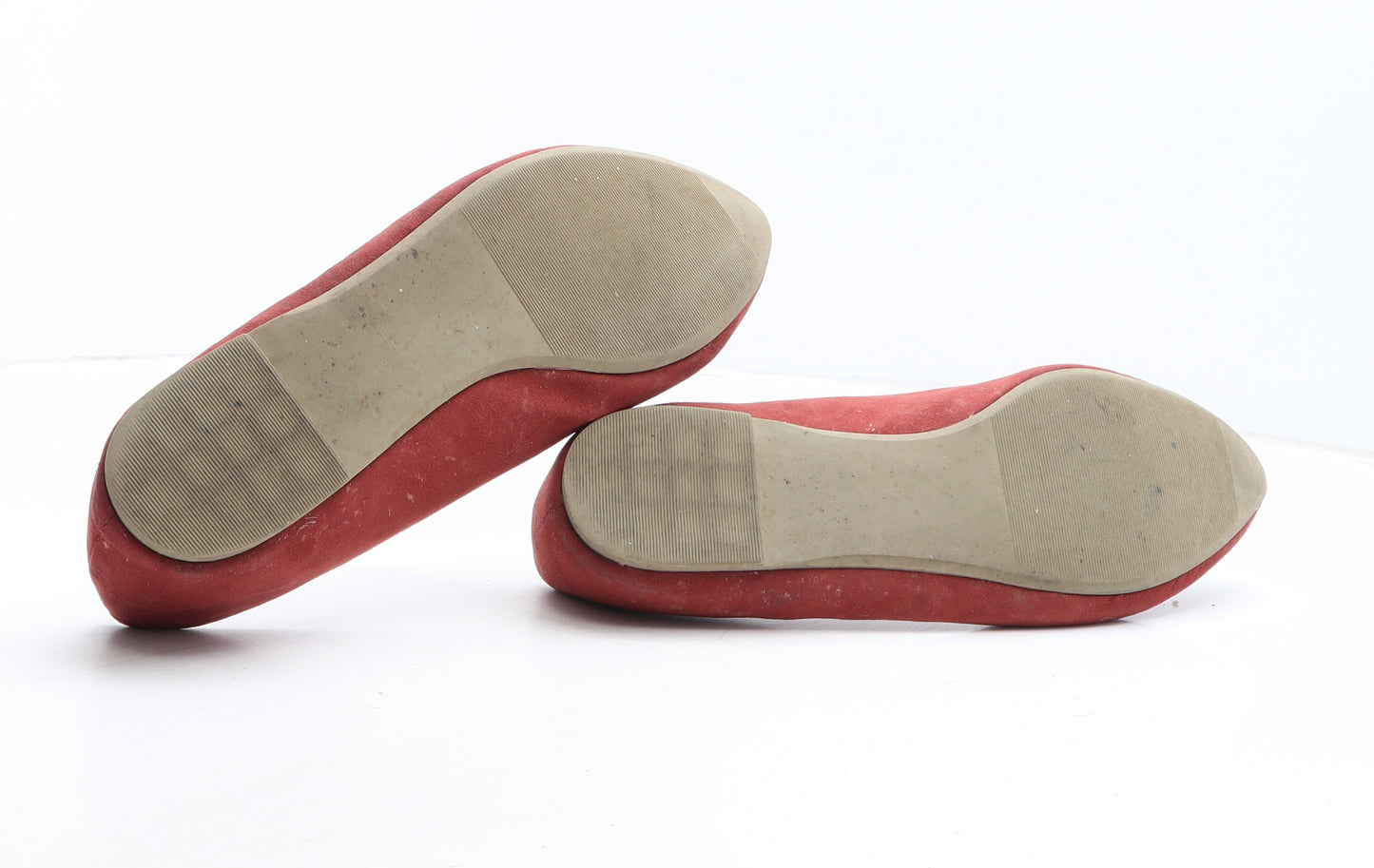 Sole Sensation Womens Red Geometric Fabric Ballet Flat UK