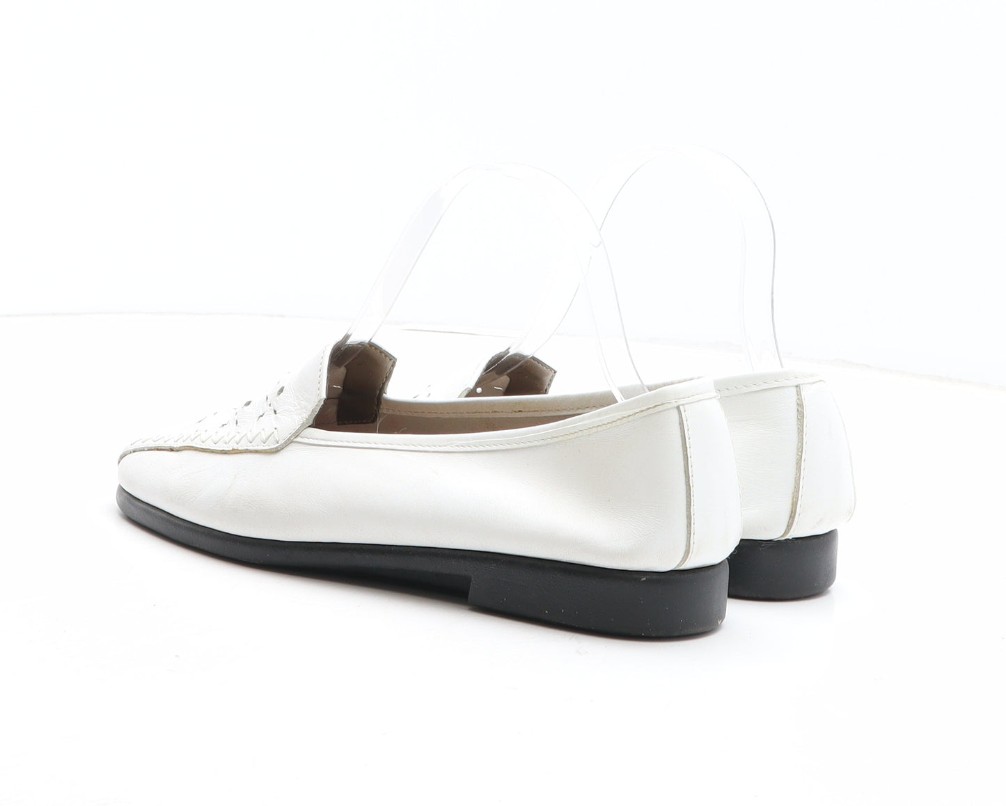 FootGlove Womens White Geometric Synthetic Slip On Casual UK