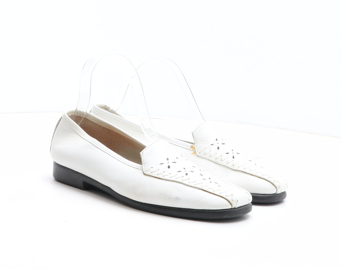 FootGlove Womens White Geometric Synthetic Slip On Casual UK