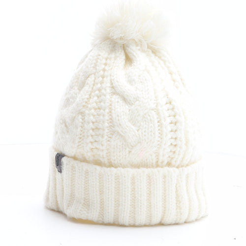 The North Face Womens Beige Acrylic Bobble Hat One Size
