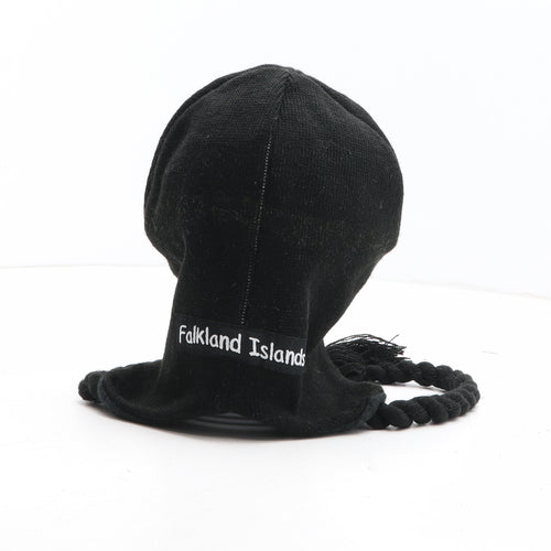 Preworn Womens Black Acrylic Winter Hat One Size - Penguin Detail