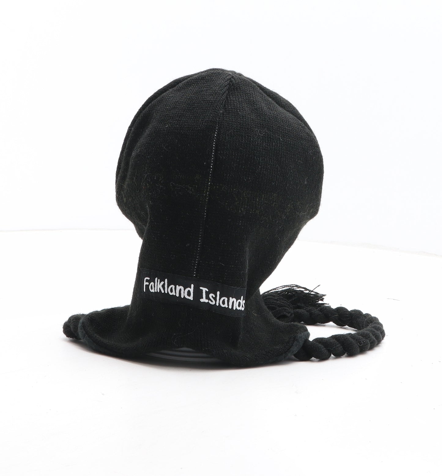 Preworn Womens Black Acrylic Winter Hat One Size - Penguin Detail