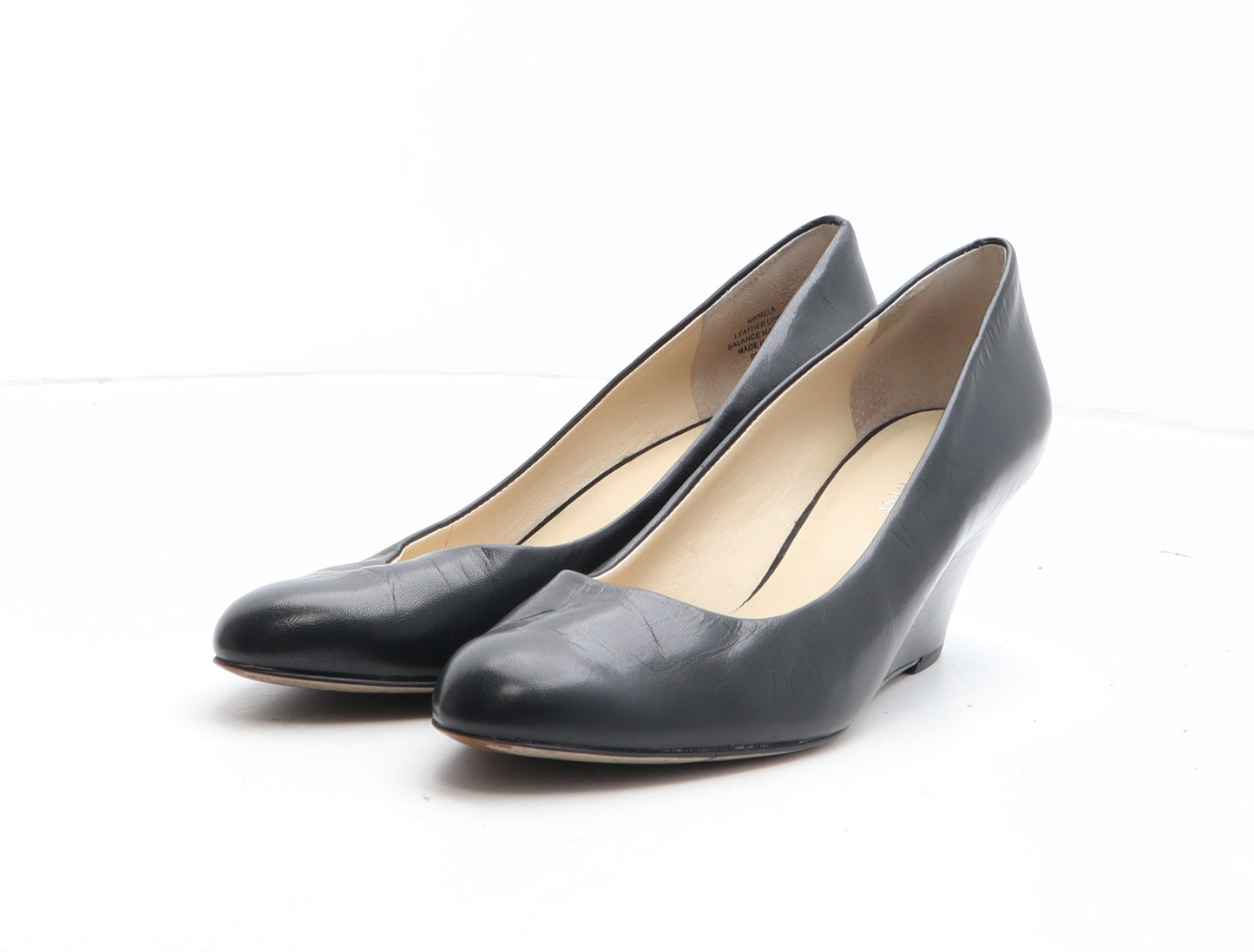 Nine West Womens Black Leather Court Heel UK