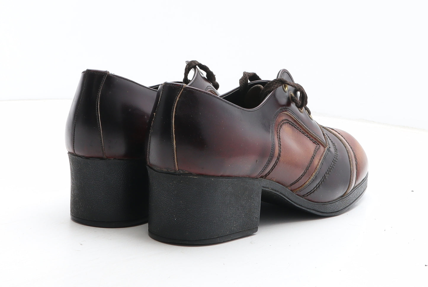 County Womens Brown Colourblock Leather Court Heel UK