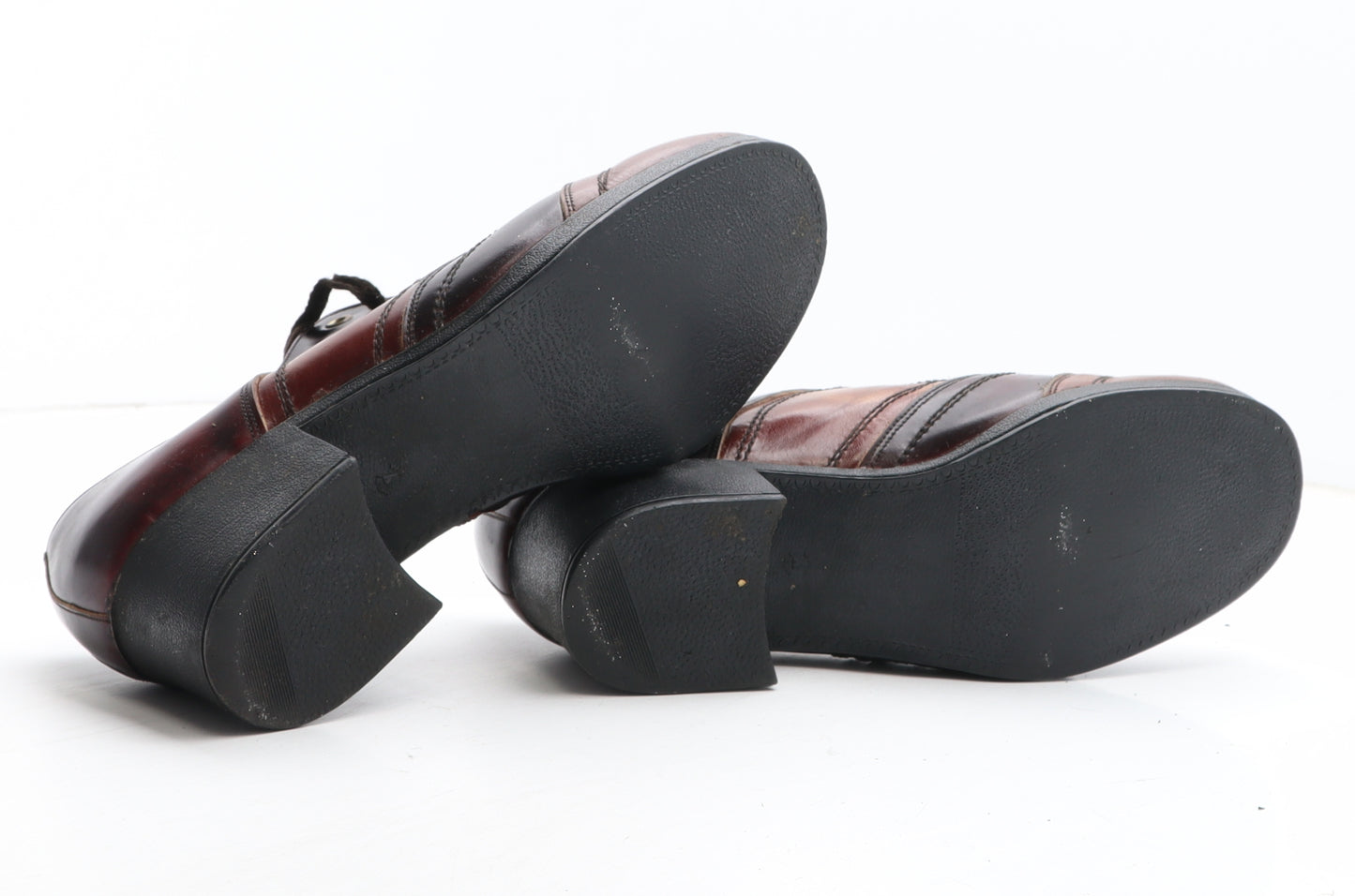 County Womens Brown Colourblock Leather Court Heel UK