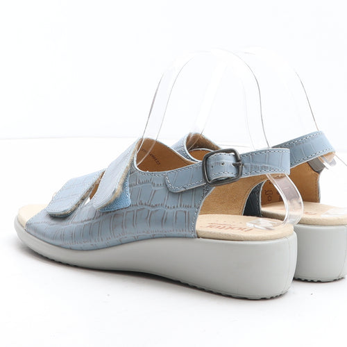 Hotter Womens Blue Synthetic Slingback Sandal UK - Croc Texture