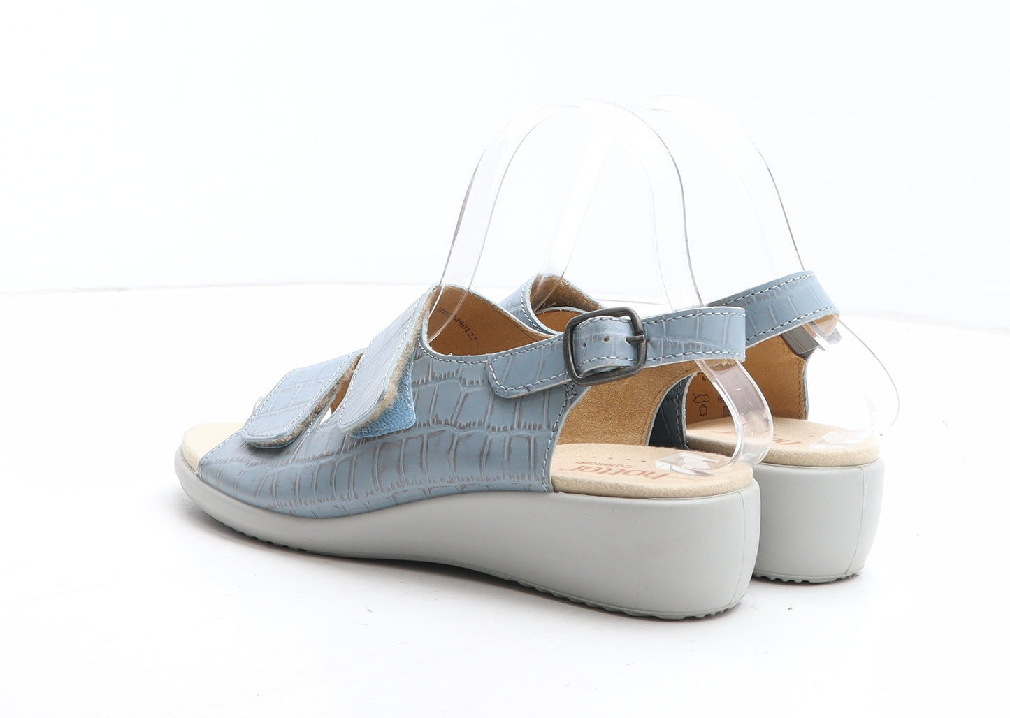 Hotter Womens Blue Synthetic Slingback Sandal UK - Croc Texture