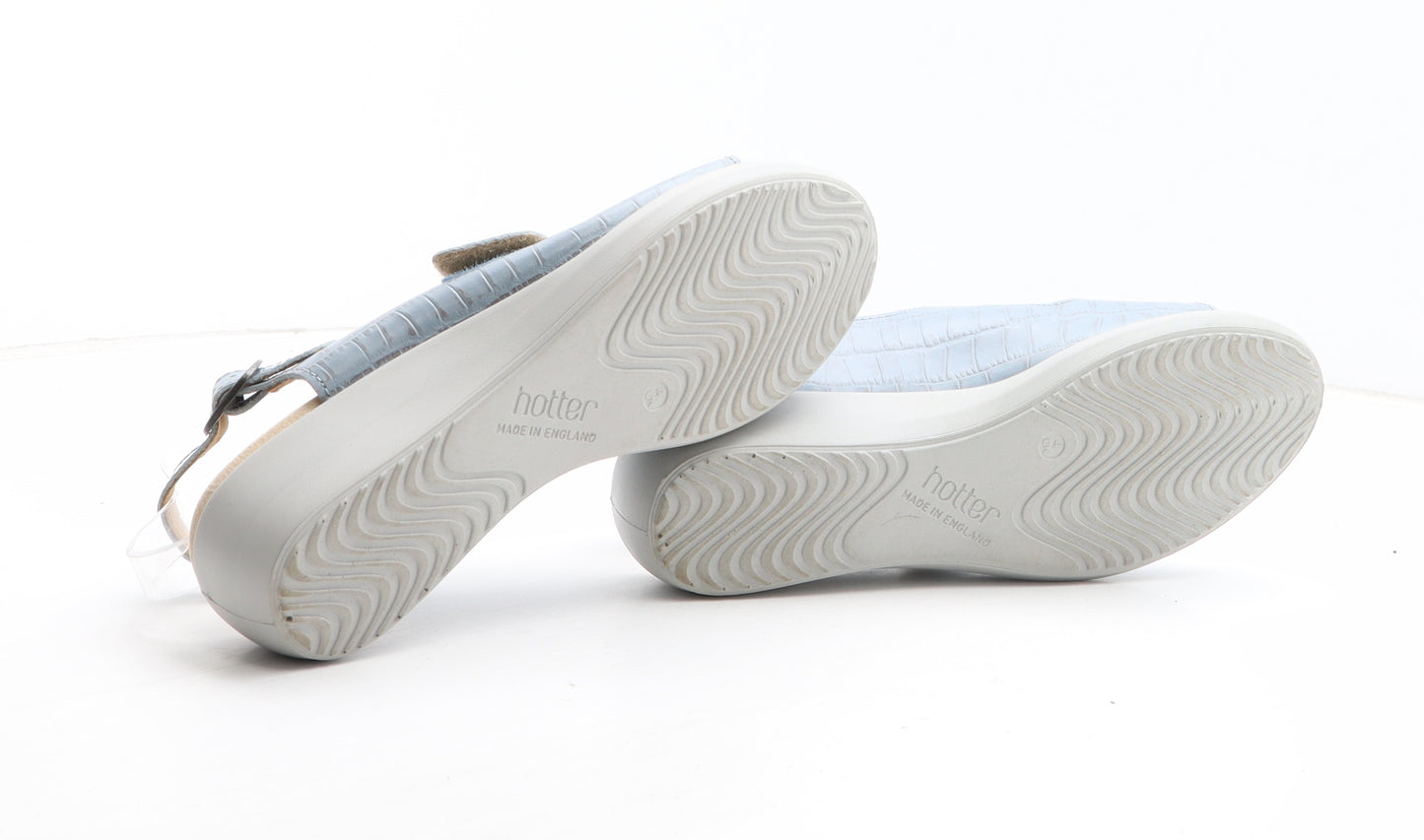 Hotter Womens Blue Synthetic Slingback Sandal UK - Croc Texture