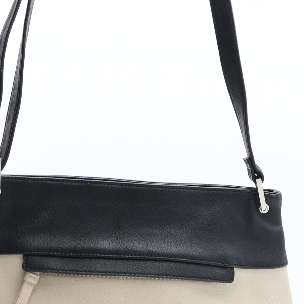 Marks and Spencer Womens Beige Colorblock Polyurethane Crossbody Size Medium