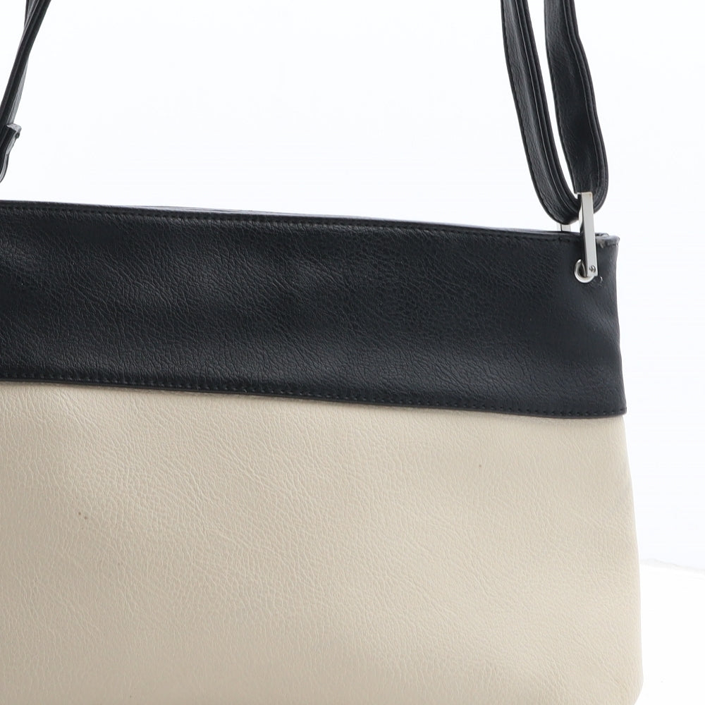 Marks and Spencer Womens Beige Colorblock Polyurethane Crossbody Size Medium