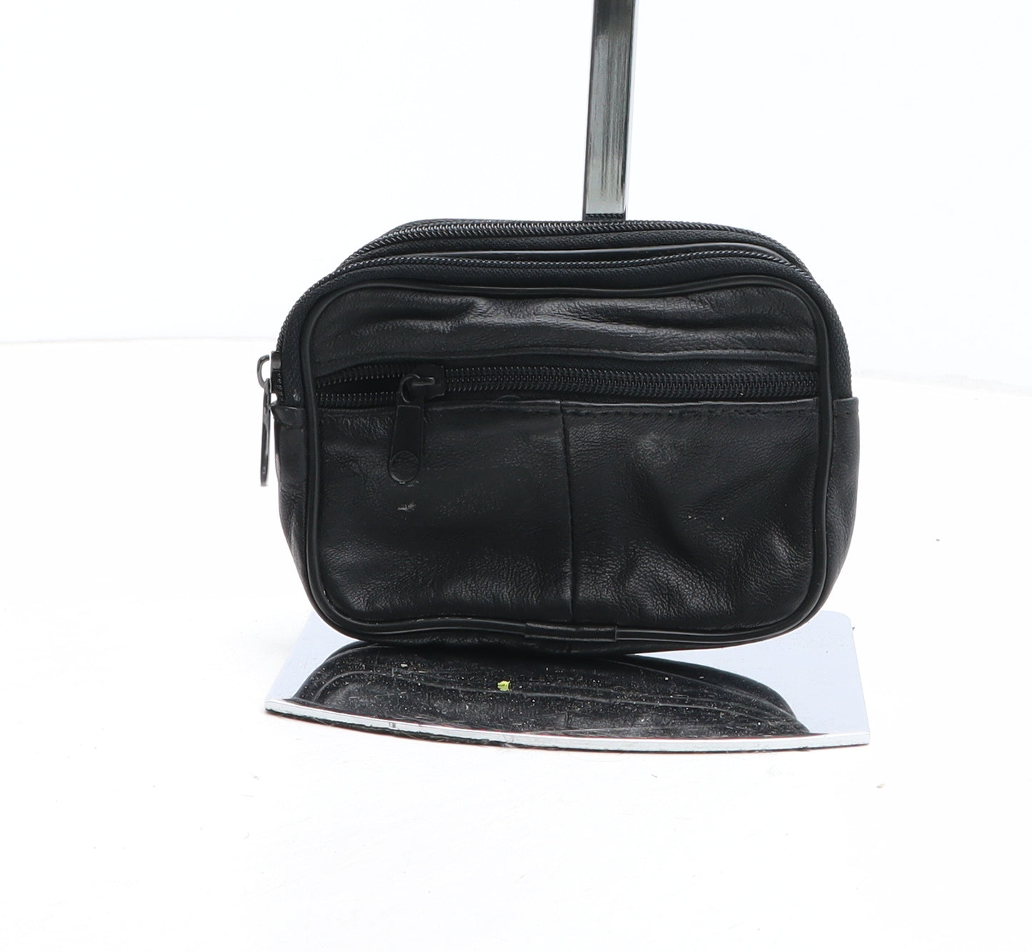 Preworn Womens Black Polyurethane Bow Tie Wallet Size S