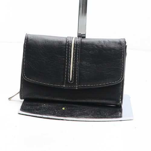Preworn Womens Black Polyurethane Bow Tie Wallet Size S