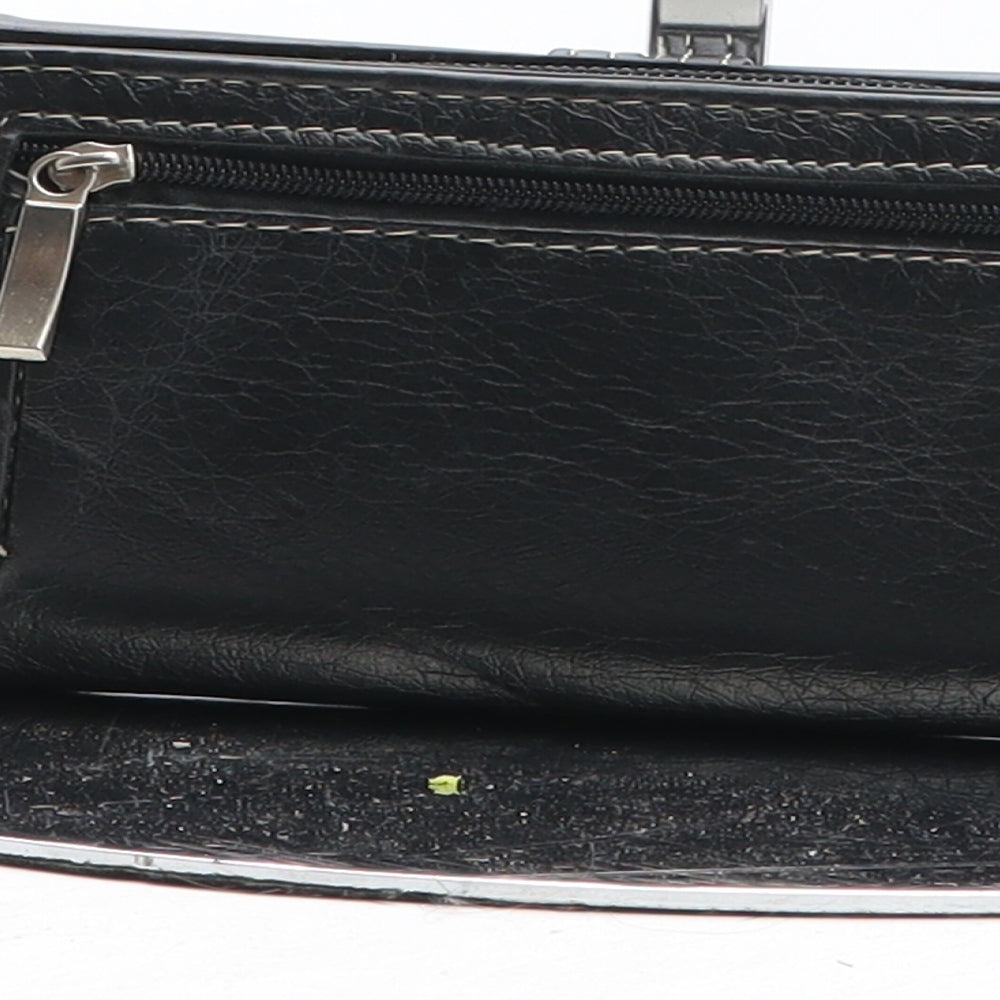 Preworn Womens Black Polyurethane Bow Tie Wallet Size S