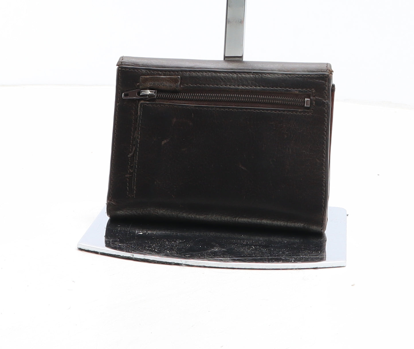 Preworn Womens Brown Polyurethane Bow Tie Wallet Size S
