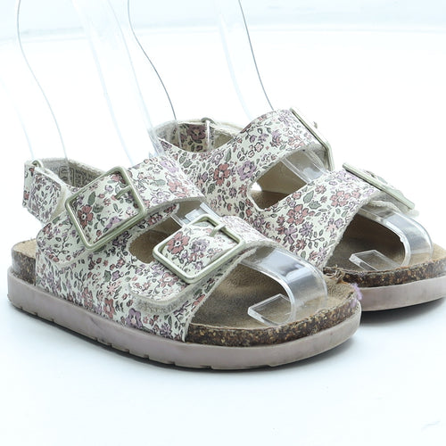 F&F Girls Multicoloured Floral Polyurethane Fisherman Sandal UK 7 24