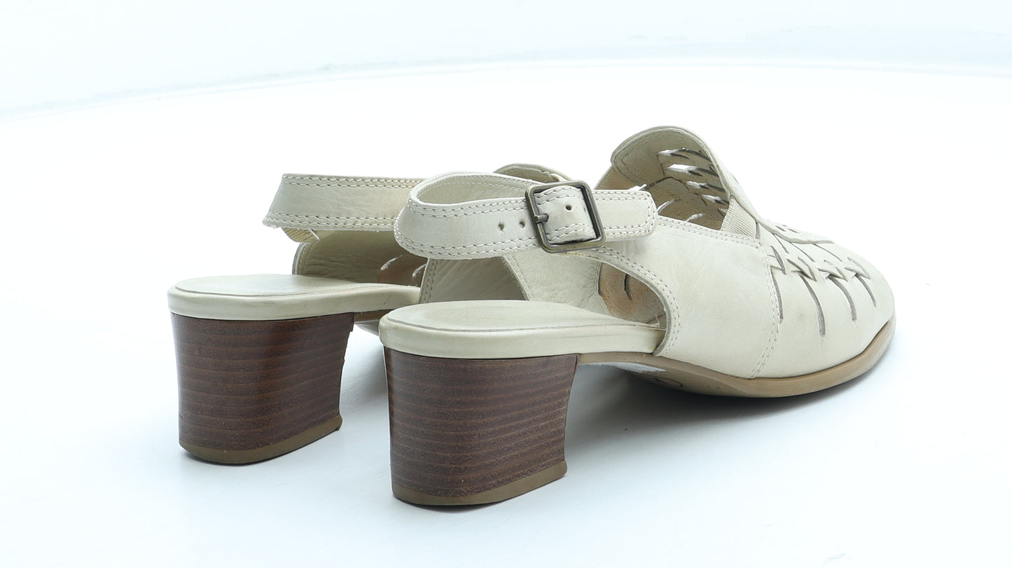 K by Clarks Womens Beige Leather Slingback Heel UK