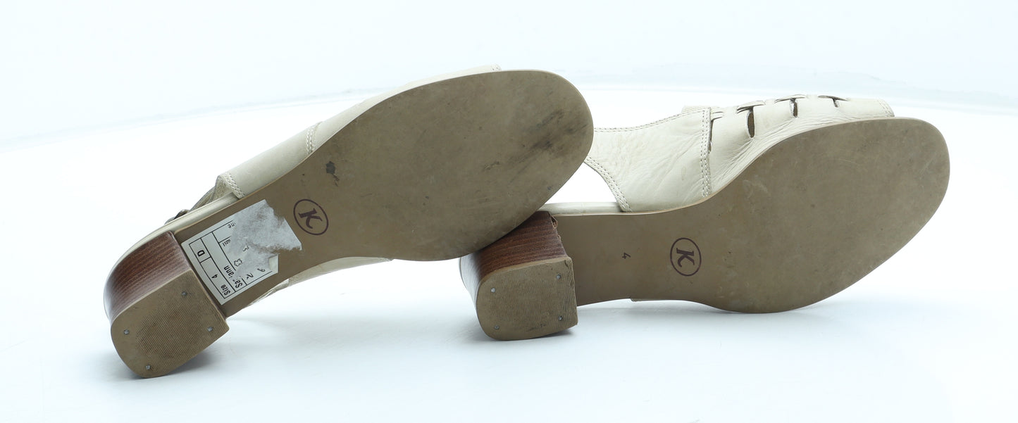 K by Clarks Womens Beige Leather Slingback Heel UK