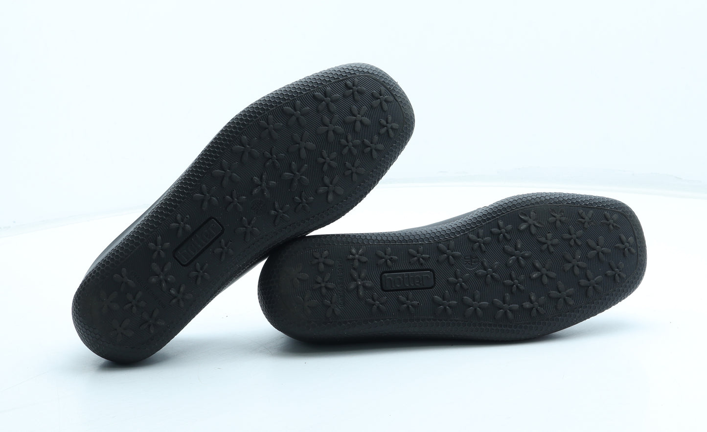 Hotter Womens Black Leather Slip On Casual UK