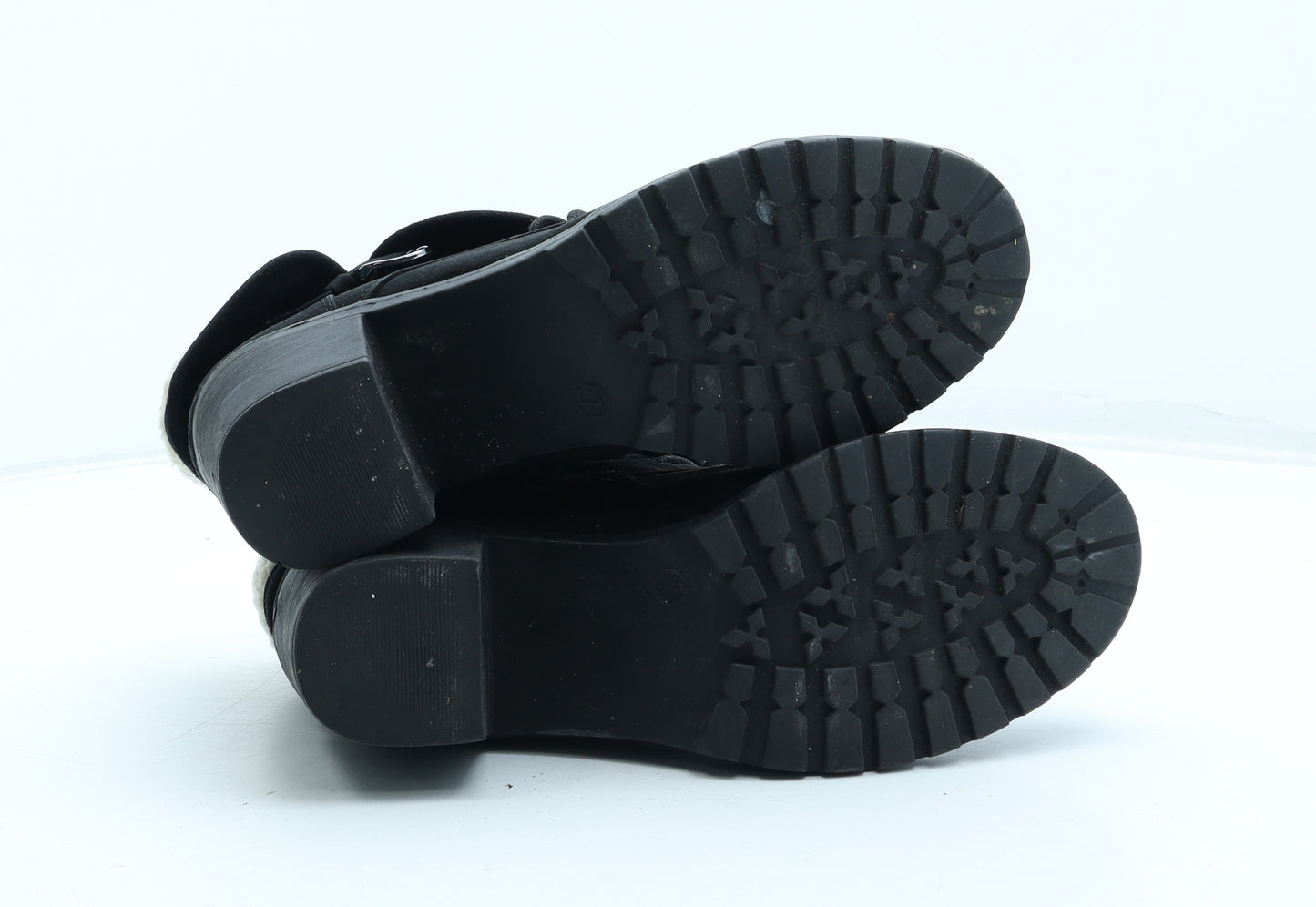 Preworn Womens Black Polyester Bootie Boot UK