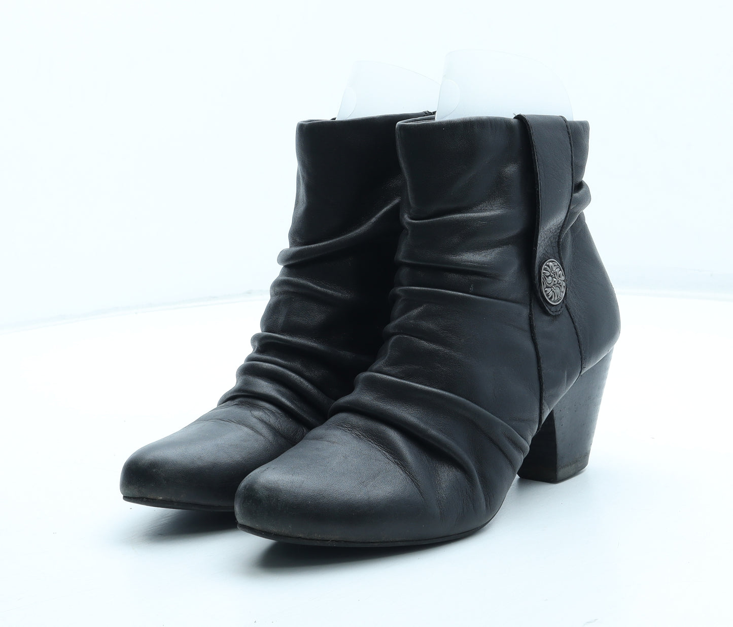 Lotus Womens Black Leather Bootie Boot UK