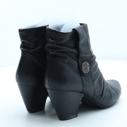 Lotus Womens Black Leather Bootie Boot UK