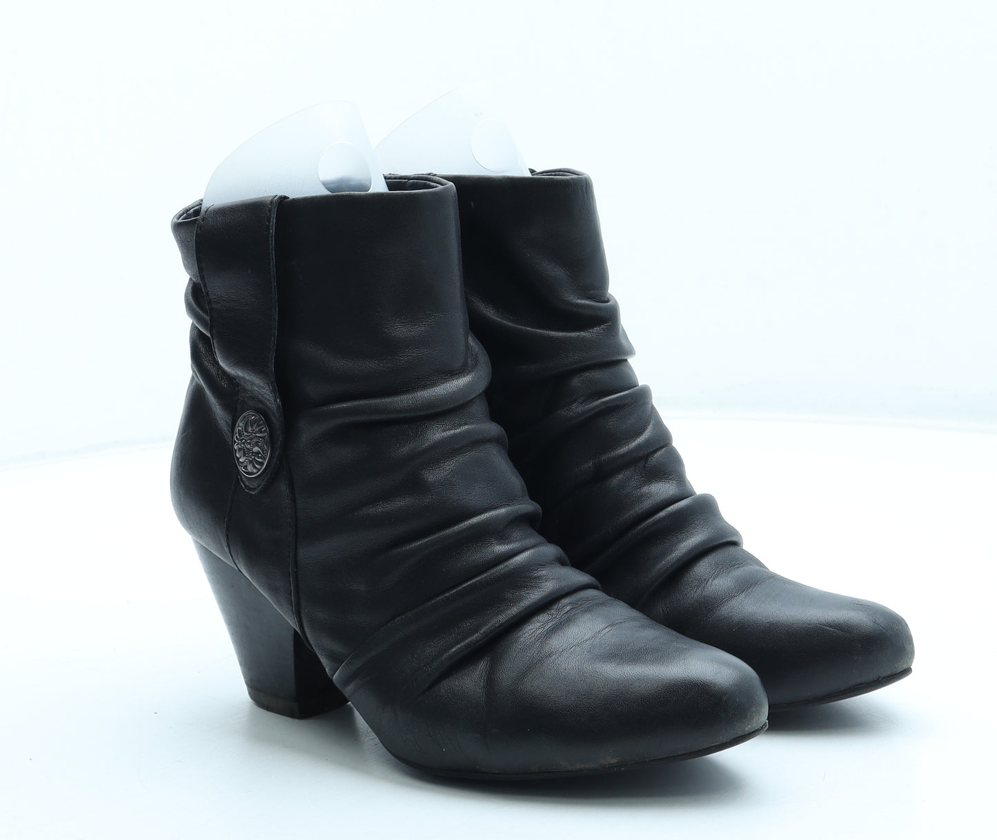 Lotus Womens Black Leather Bootie Boot UK