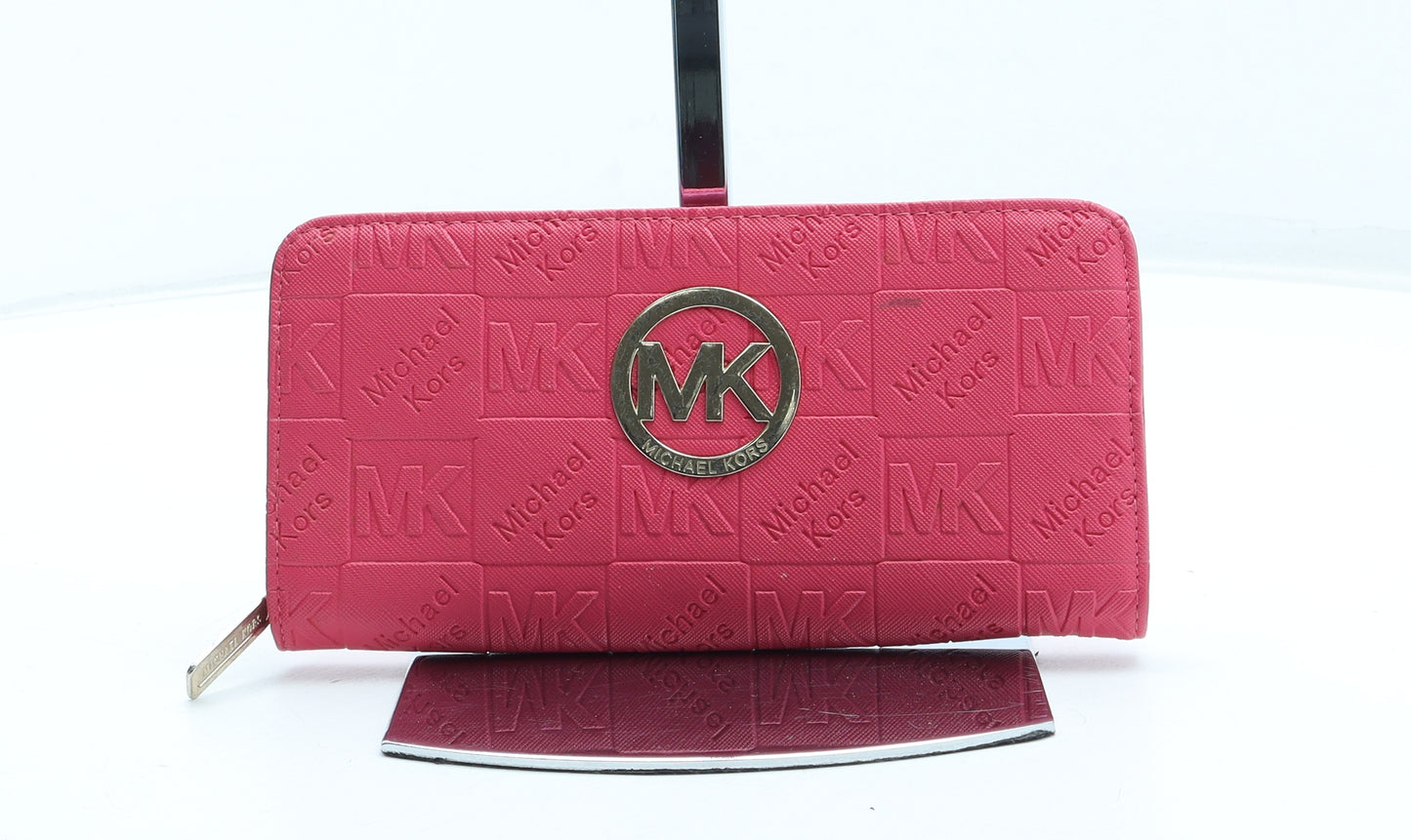 Michael Kors Womens Pink Polyurethane Bow Tie Wallet Size M