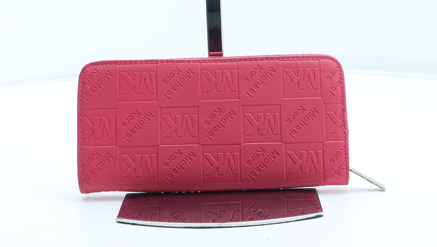 Michael Kors Womens Pink Polyurethane Bow Tie Wallet Size M