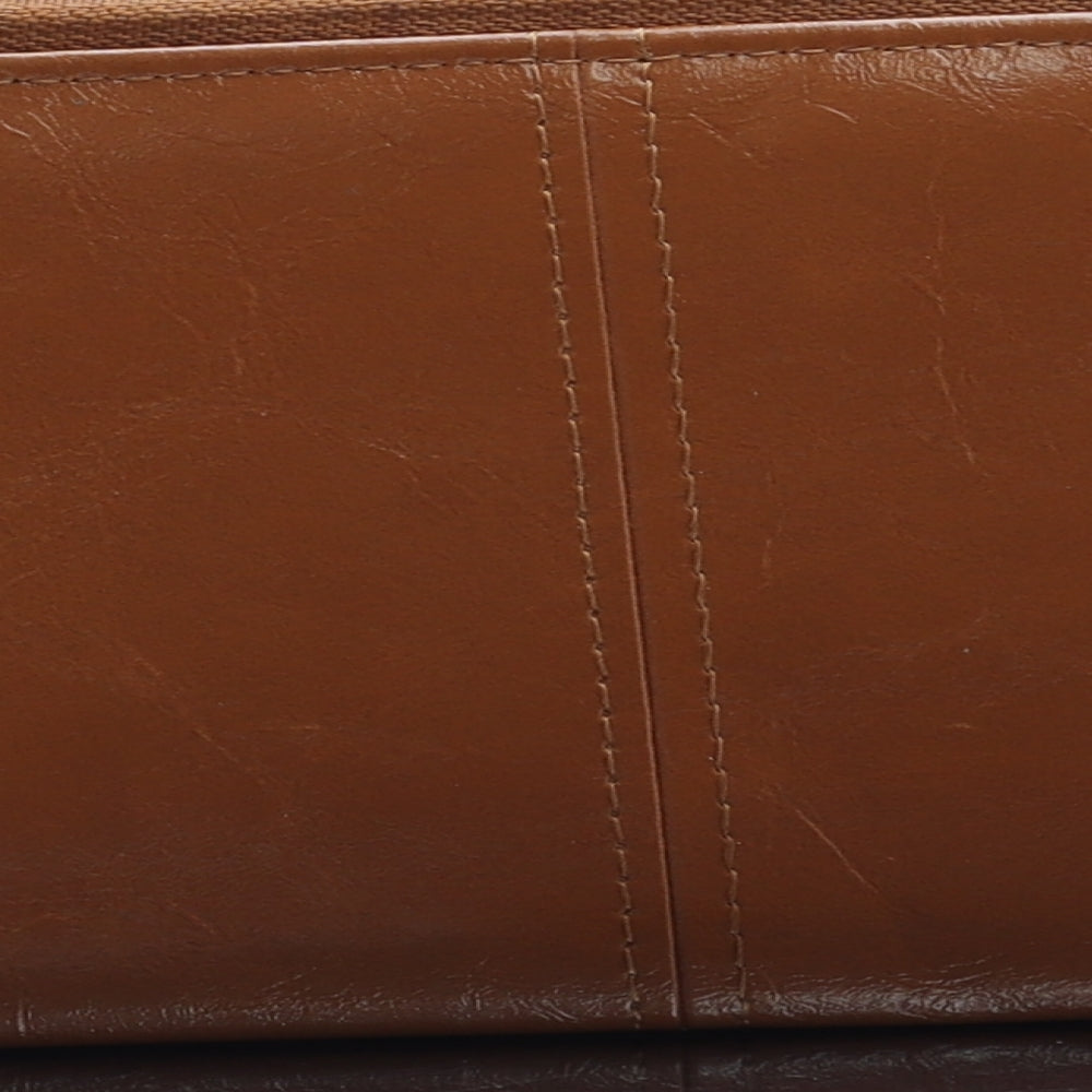 Preworn Womens Brown Leather Bow Tie Wallet Size M