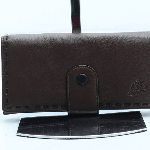 Preworn Womens Brown Leather Bow Tie Wallet Size M