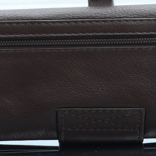 Preworn Womens Brown Leather Bow Tie Wallet Size M