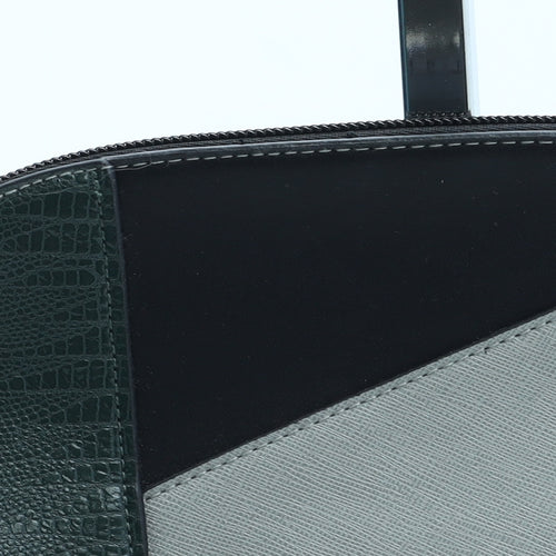 Preworn Womens Grey Colorblock Polyurethane Clutch Size Small