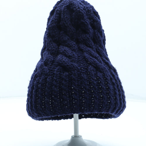 Preworn Mens Blue Acrylic Beanie One Size