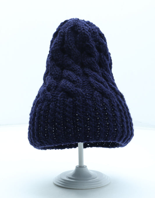 Preworn Mens Blue Acrylic Beanie One Size