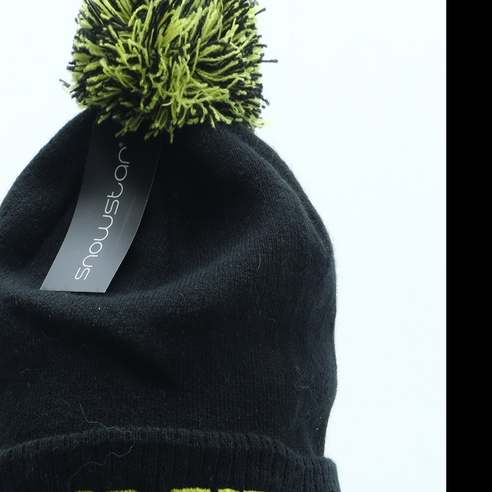 Snowstar Mens Black Acrylic Winter Hat One Size - MP FIT
