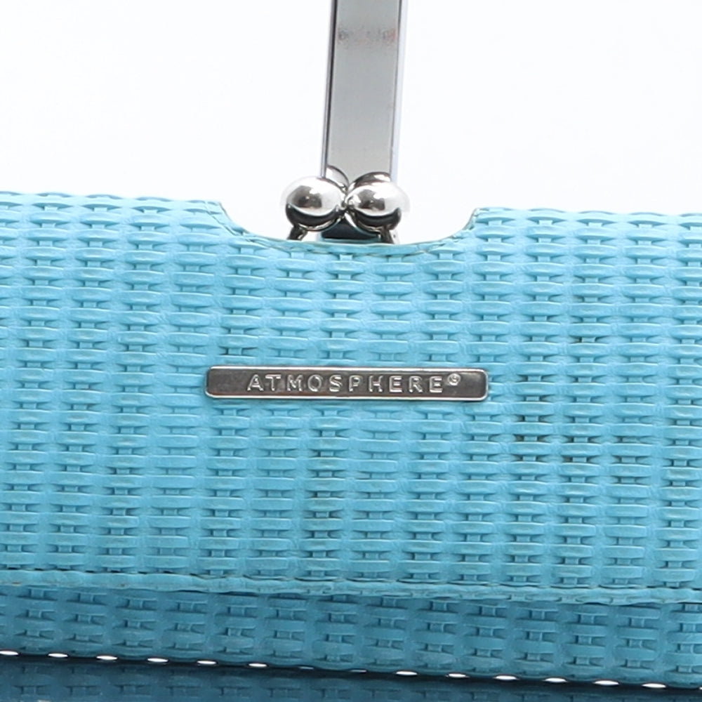 Atmosphere Womens Blue Geometric Polyurethane Bow Tie Wallet Size S