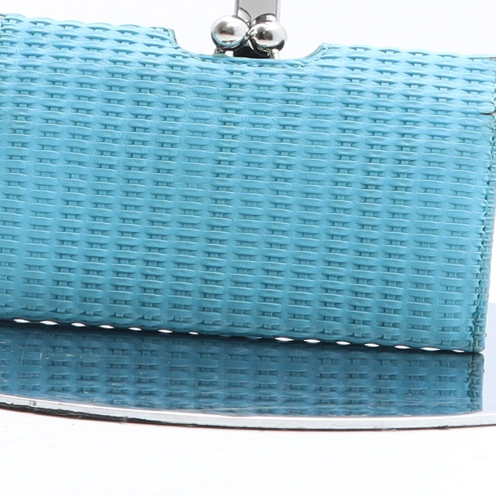 Atmosphere Womens Blue Geometric Polyurethane Bow Tie Wallet Size S