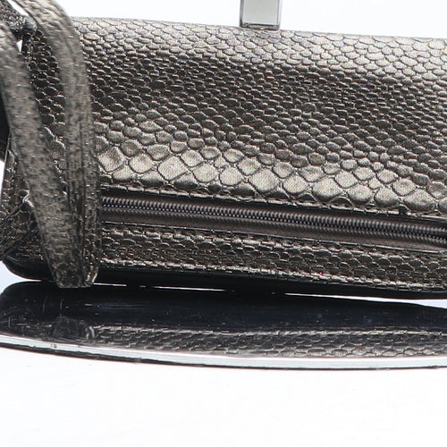 Preworn Womens Grey Polyurethane Bow Tie Wallet Size S - Croc Texture