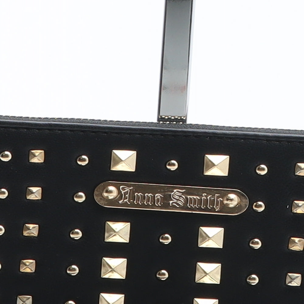 Anna Smith Womens Black Polyurethane Bow Tie Wallet Size M