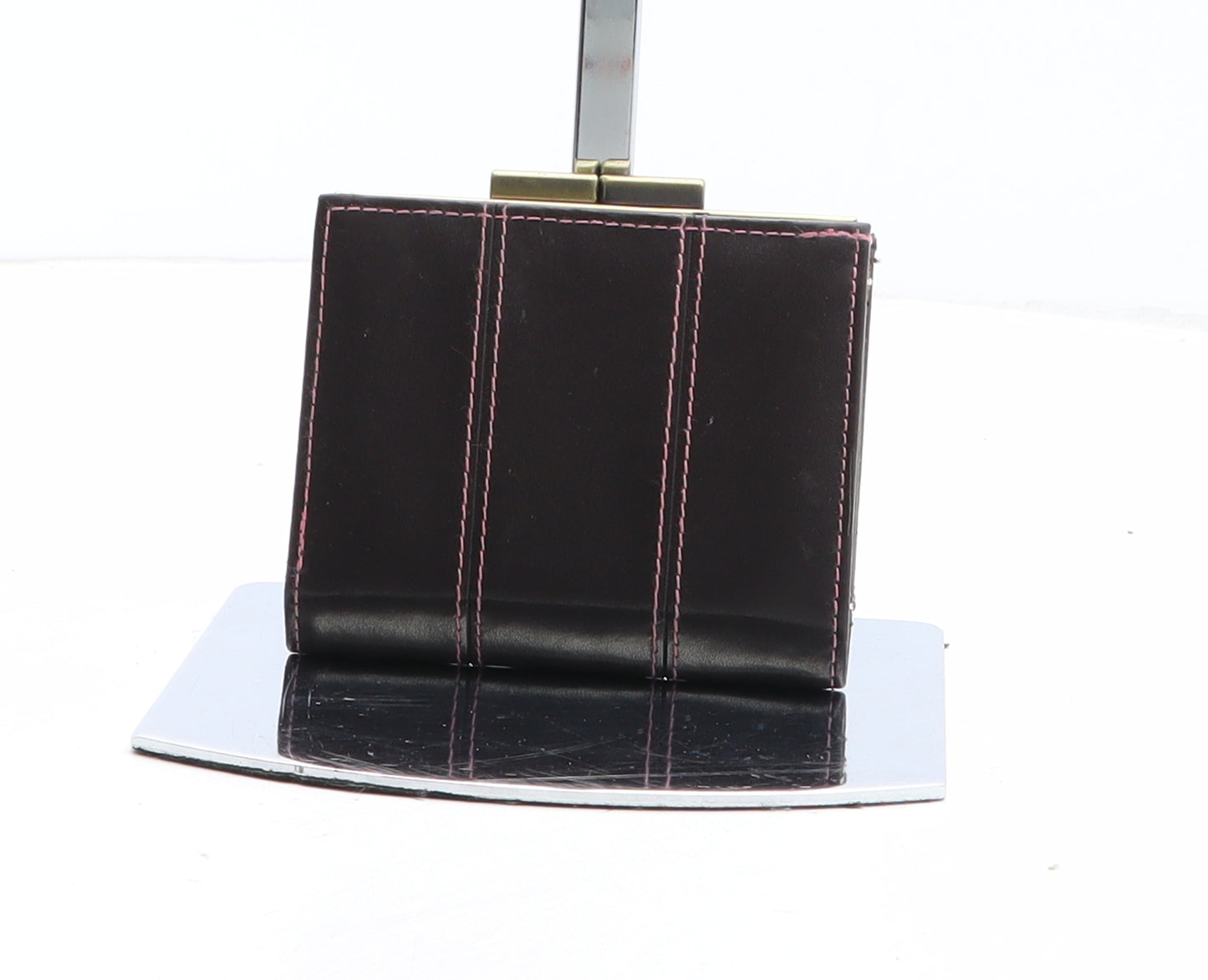 Preworn Womens Brown Polyurethane Bow Tie Wallet Size S