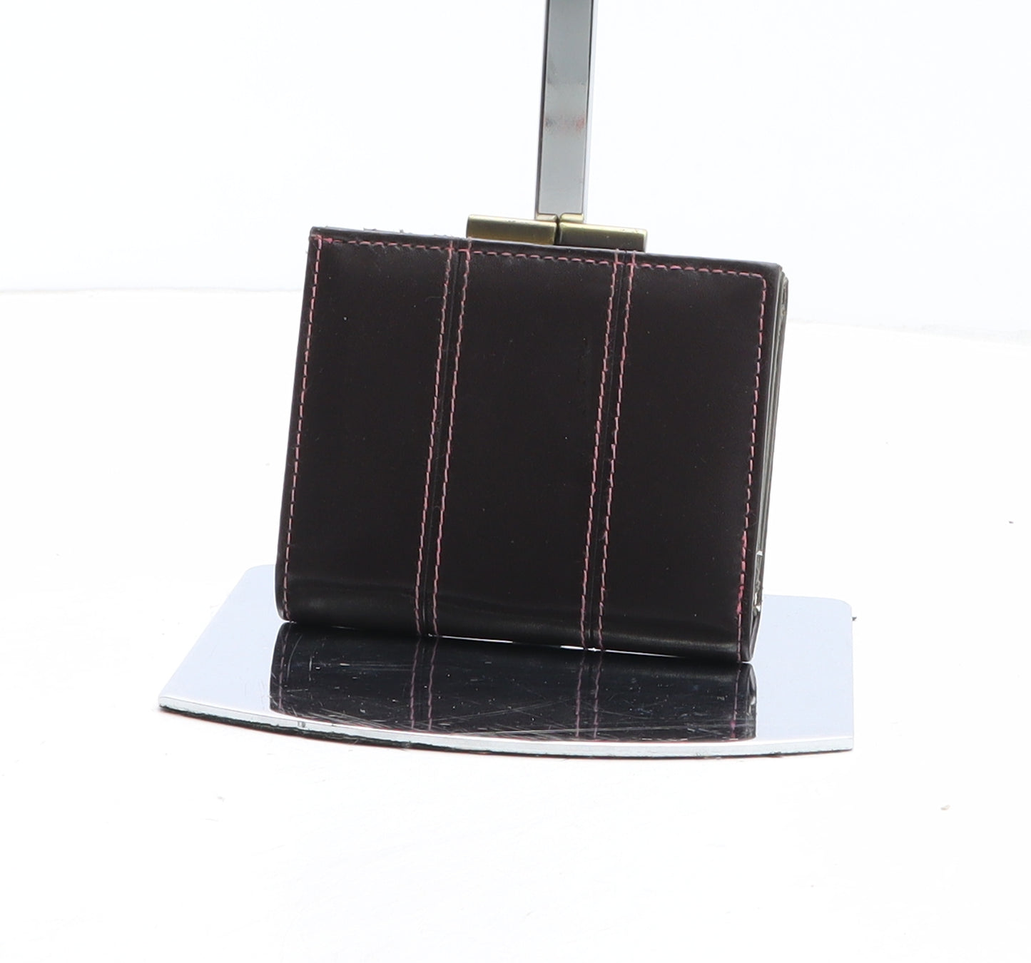 Preworn Womens Brown Polyurethane Bow Tie Wallet Size S
