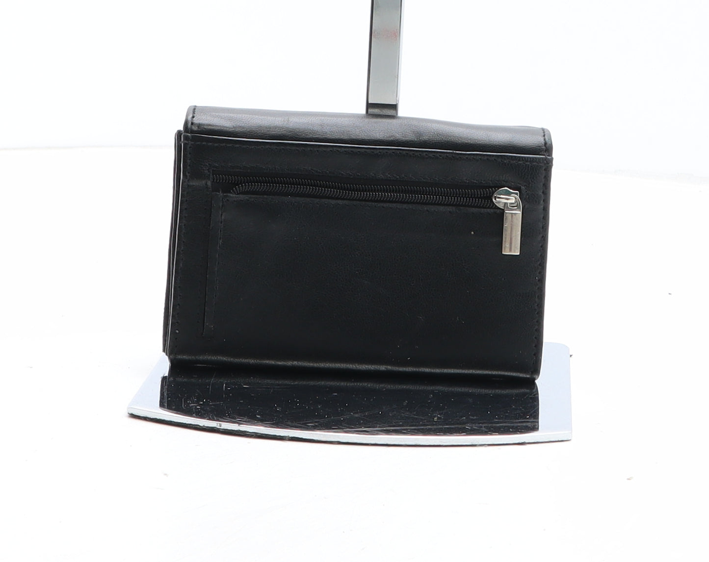 Preworn Womens Black Polyurethane Bow Tie Wallet Size S