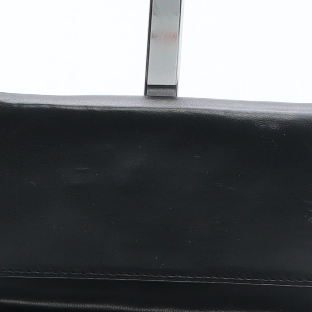 Preworn Womens Black Polyurethane Bow Tie Wallet Size S