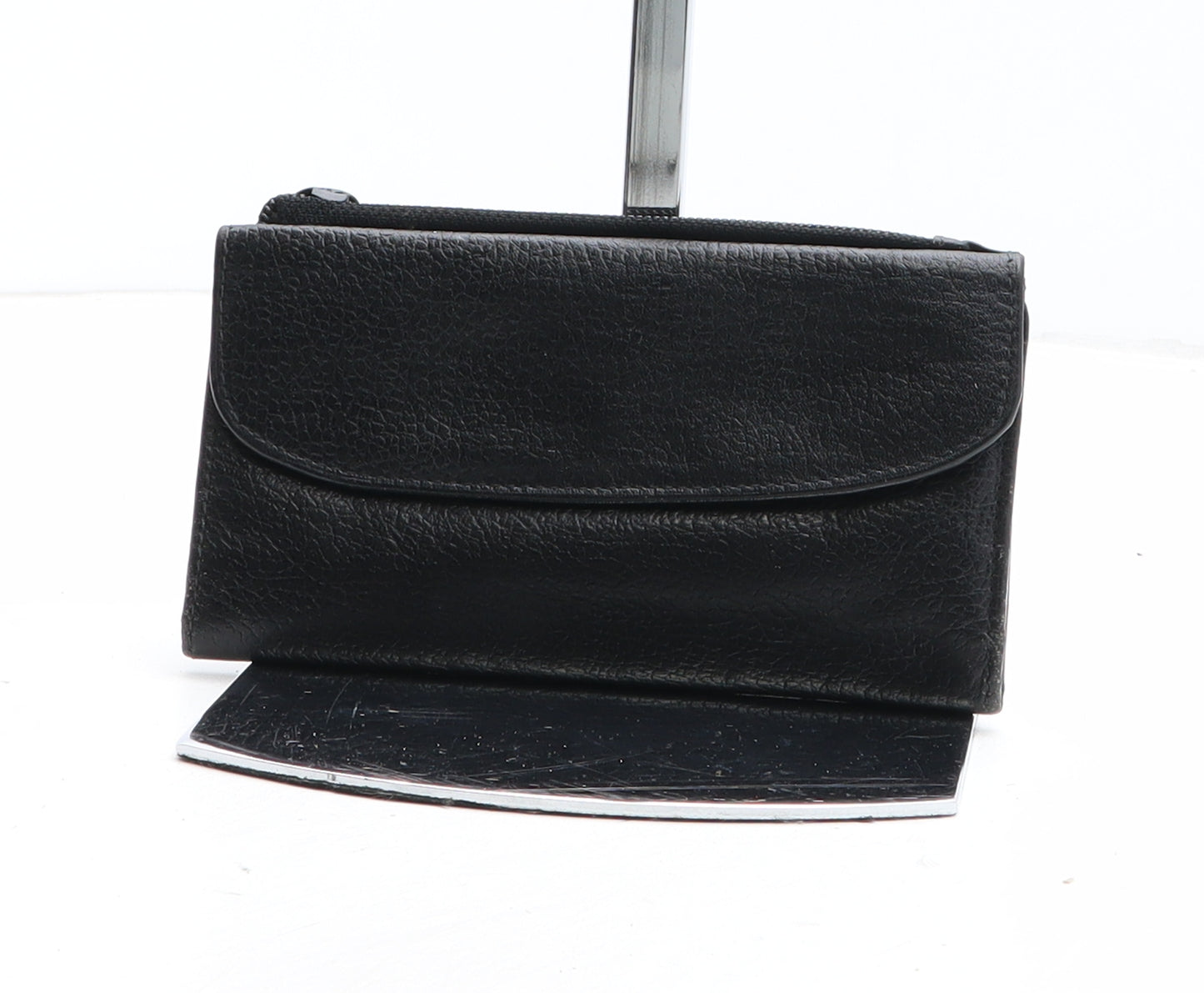 Preworn Womens Black Leather Bow Tie Wallet Size S